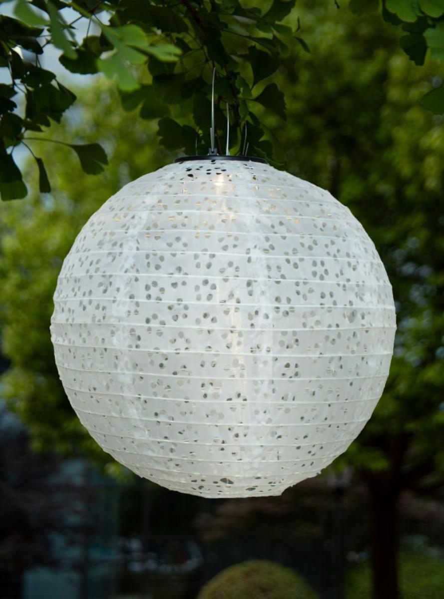 Intratuin solar lampion wit /grijs D 30 H 30 cm