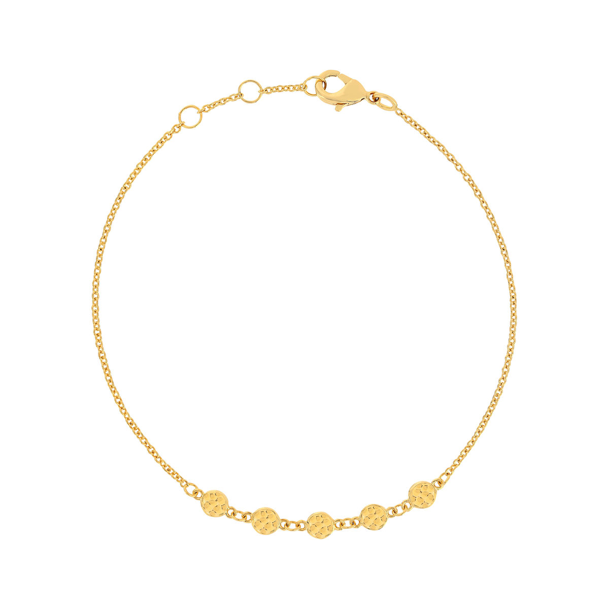 Bracelet plaqué or pastilles martellées 19 cm