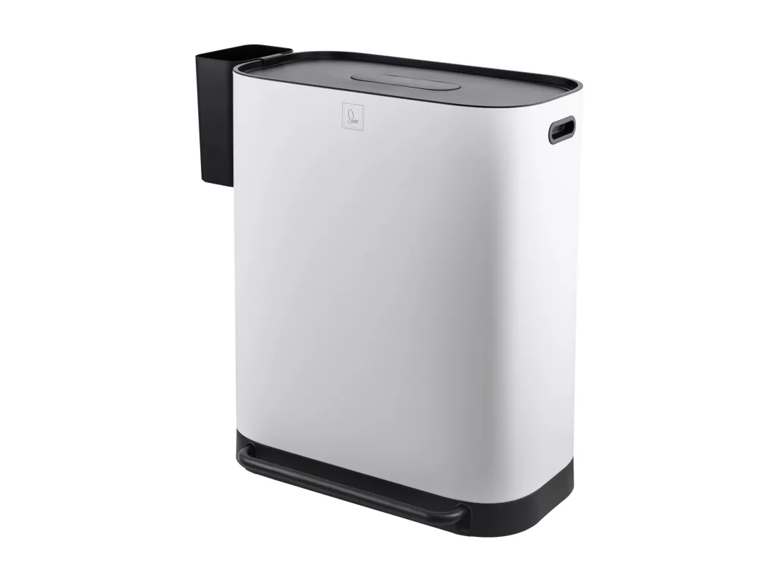 SVITA MLT2X30 Poubelle à pédale 60l 2 compartiments avec couvercle blanc