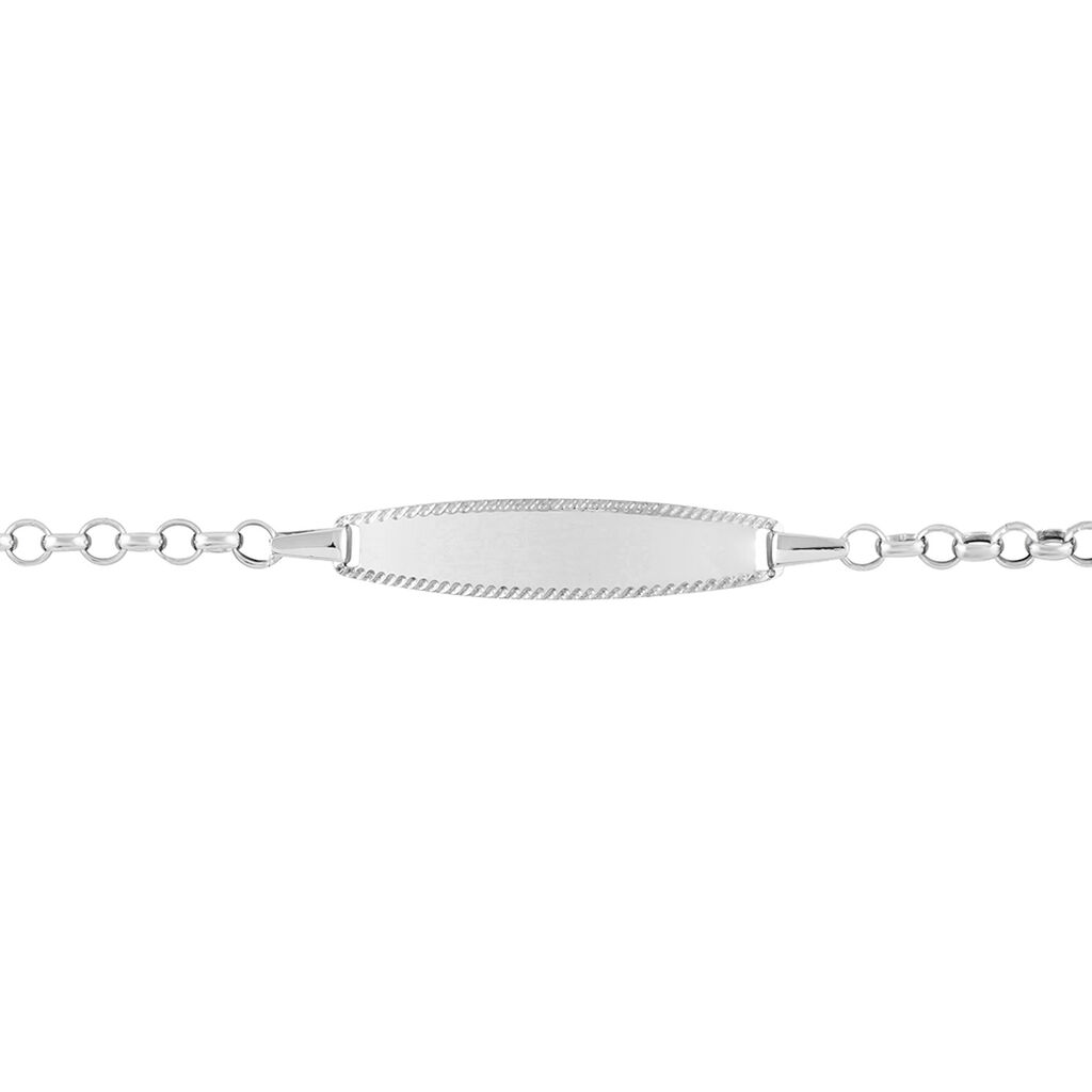 Bracelet Identité Or Blanc