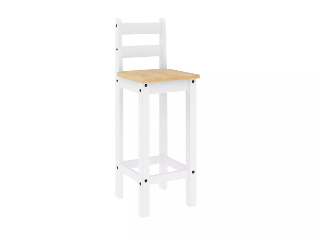 Ensemble de bar 5 pcs Blanc Bois de pin massif