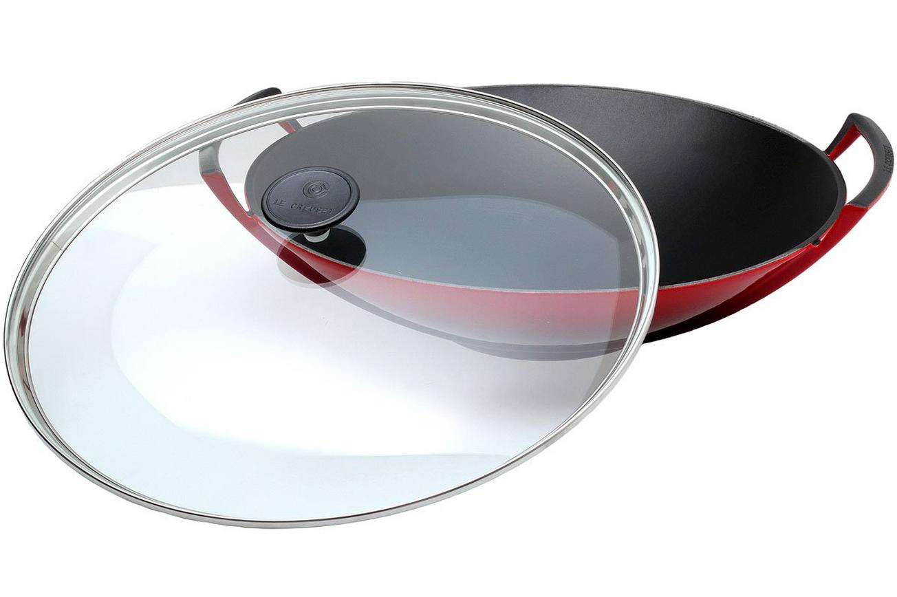 Le Creuset wok - wadjan met deksel 36cm, 4,5L rood