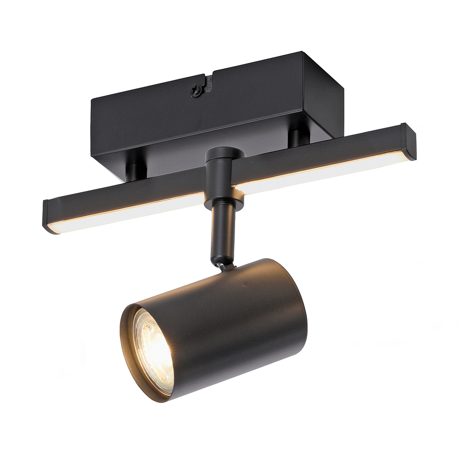 LED-Spot - Metall - schwarz - 1-flammig - schwenkbar