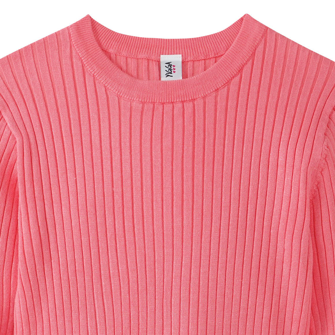 Yigga Mädchen Langarmshirt mit Rippstruktur pink