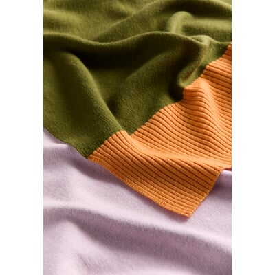 Decke Knit, Grün-Pink-Orange