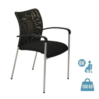 Chaise JULIA - avec accoudoirs - assise et dossier noir
