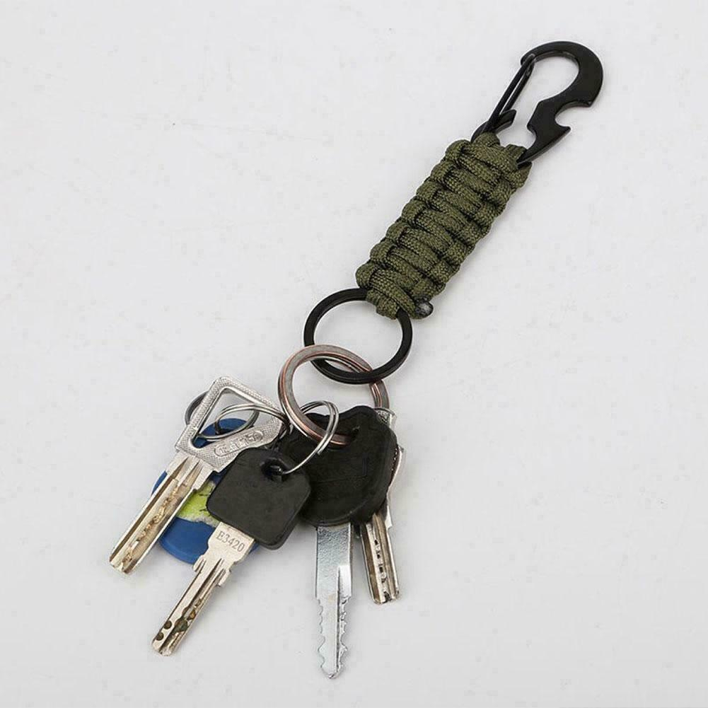 (5er Set) Karabiner Haken Schlüsselanhänger mit geflochtenem Schlüsselband   Flaschenöffner