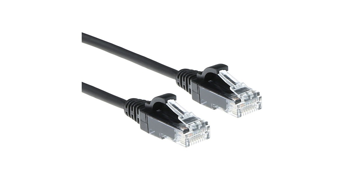 ACT ConnectivityLSZH U/UTP CAT6 datacenter slimline patchkabel snagless met RJ45 connectoren  (Zwart, 1 meter)