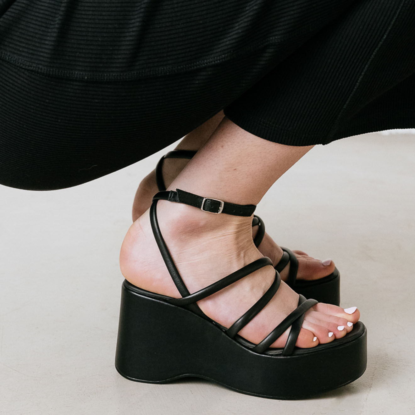 Jonak Sandales en Cuir Nolwenn noires - Talon 9 cm