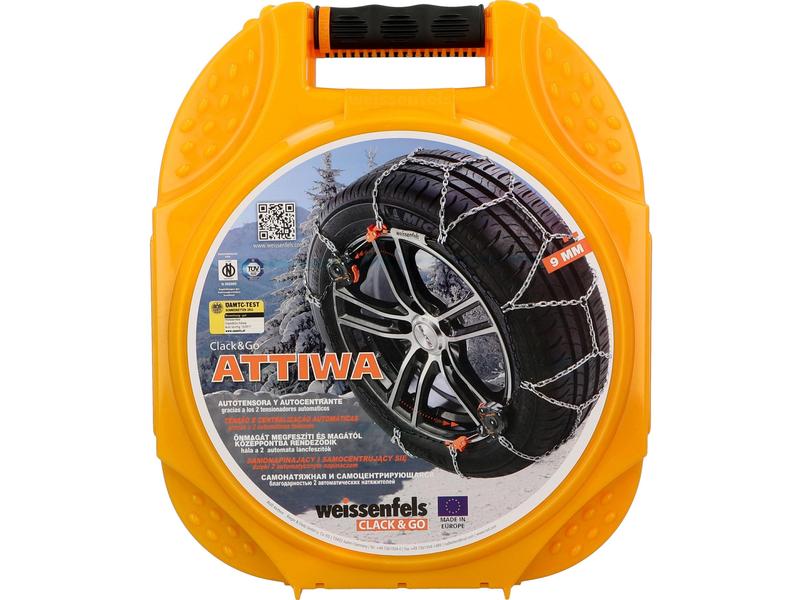 Weissenfels Stahlschneekette Attiwa Clack & Go 9 Schneekette mit zwei automatischen Spannungsvorrichtungen
