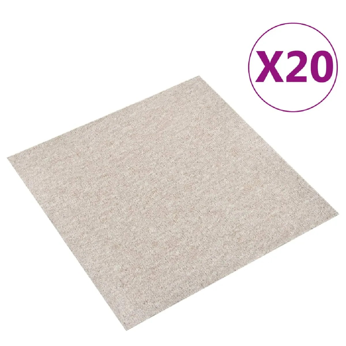 vidaXL Dalles de tapis sol 20 pcs 50x50 cm beige clair