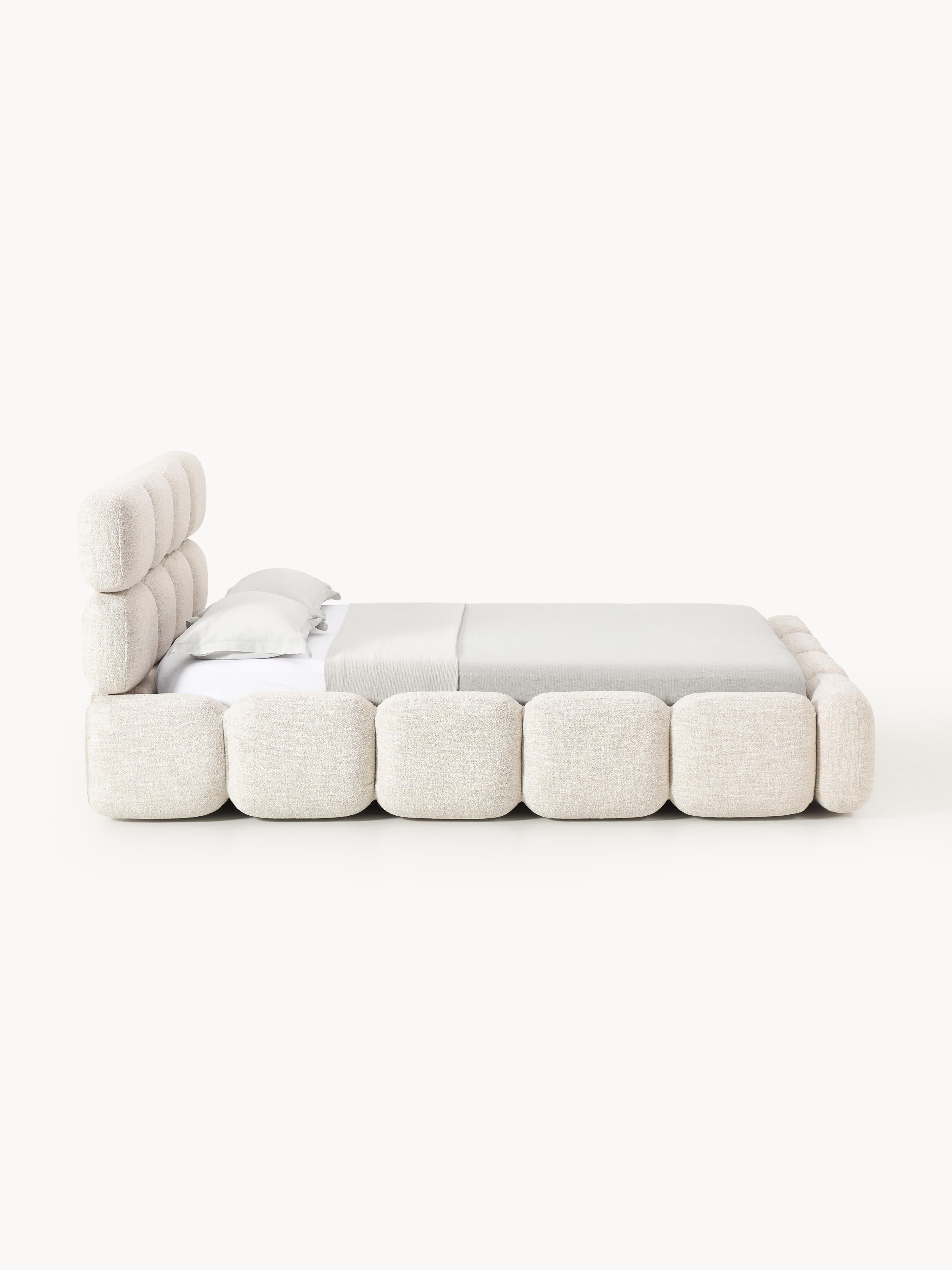 Gestoffeerd bed Tayla van bouclé