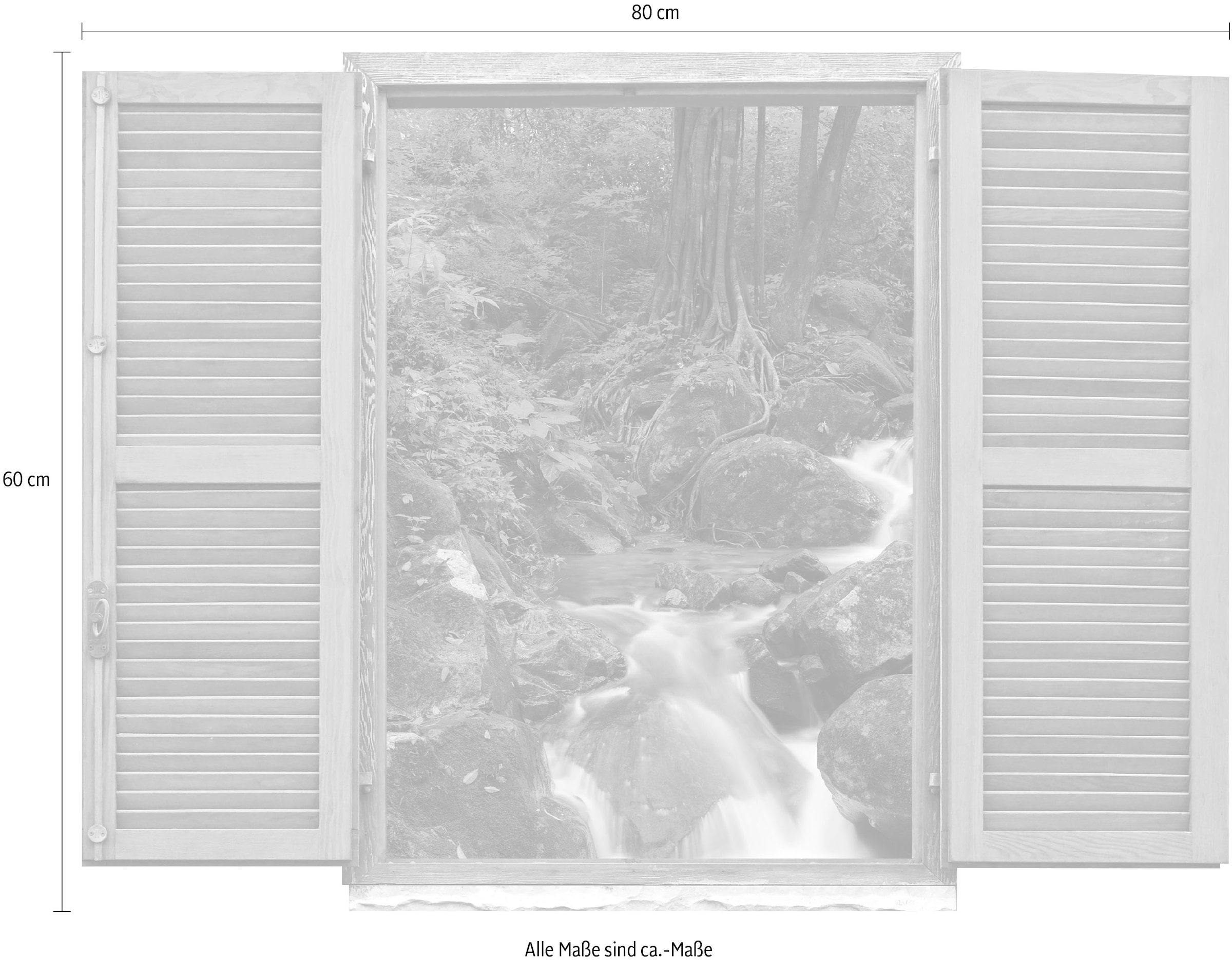 queence Wandtattoo »Bach« Wandsticker, Wandbild, selbstklebend, 3D, Fenster
