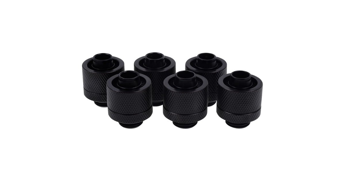 AlphacoolEiszapfen 16/10mm Compression Fitting verbinding  (Zwart, 6 stuks)