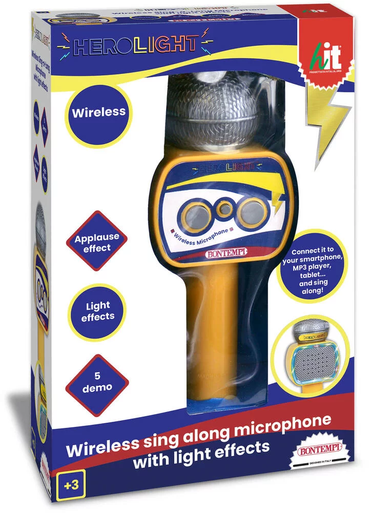 MICRO KARAOKE AVEC EFFETS LUMINEUX ET CONNEXION SANS FIL - COLLECTION HIT
