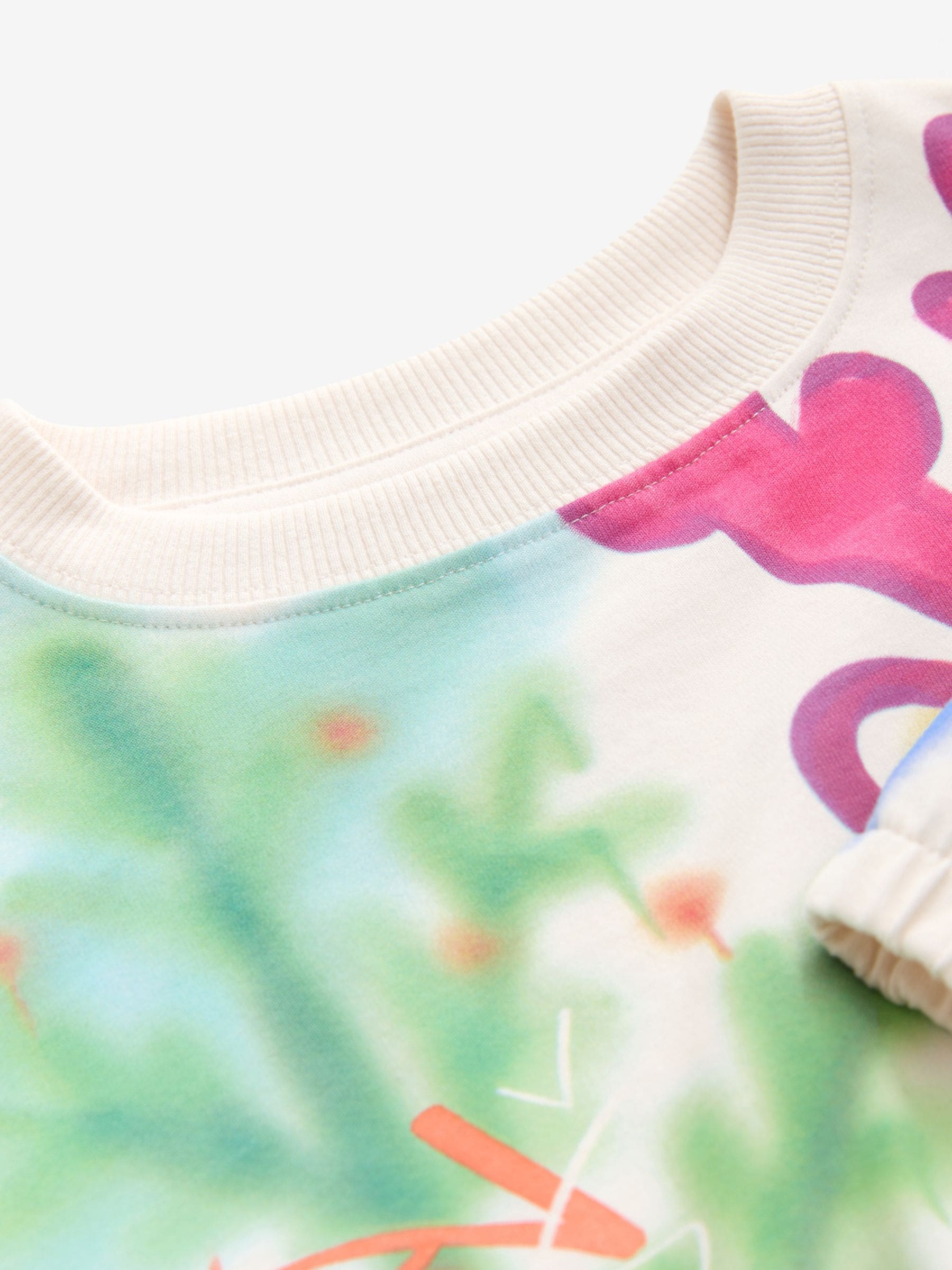 Crèmekleurig/roze/groen  - 100% katoenen joggingbroek met rendiermotief (3-16jaar)