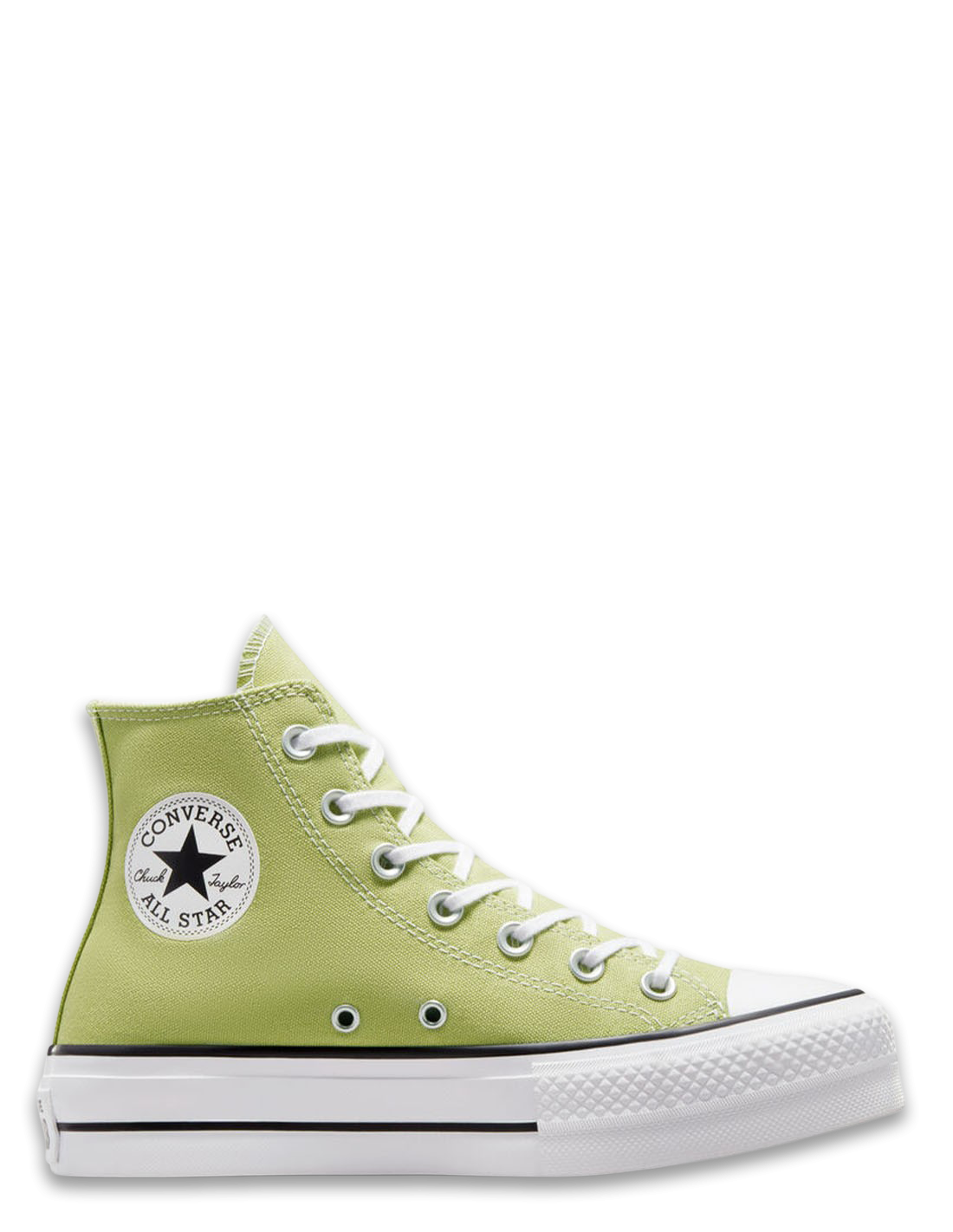 converse Sneakers montantes compensées femme ctas lift hi vitality green/white/black
