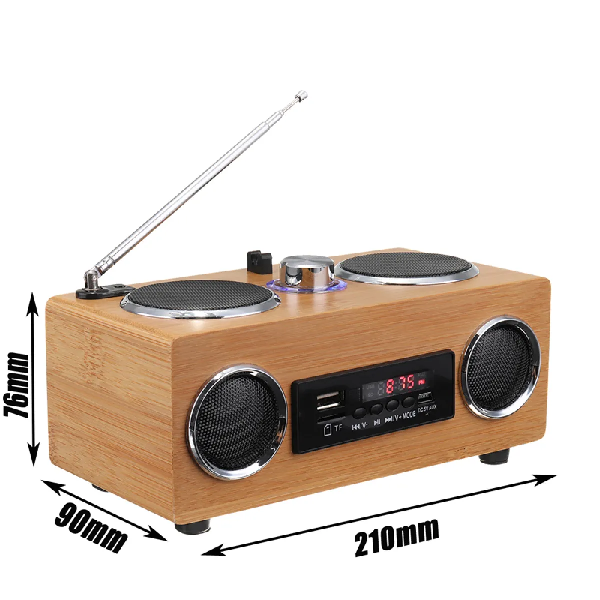 Universal Radio vintage en bambou - Marron