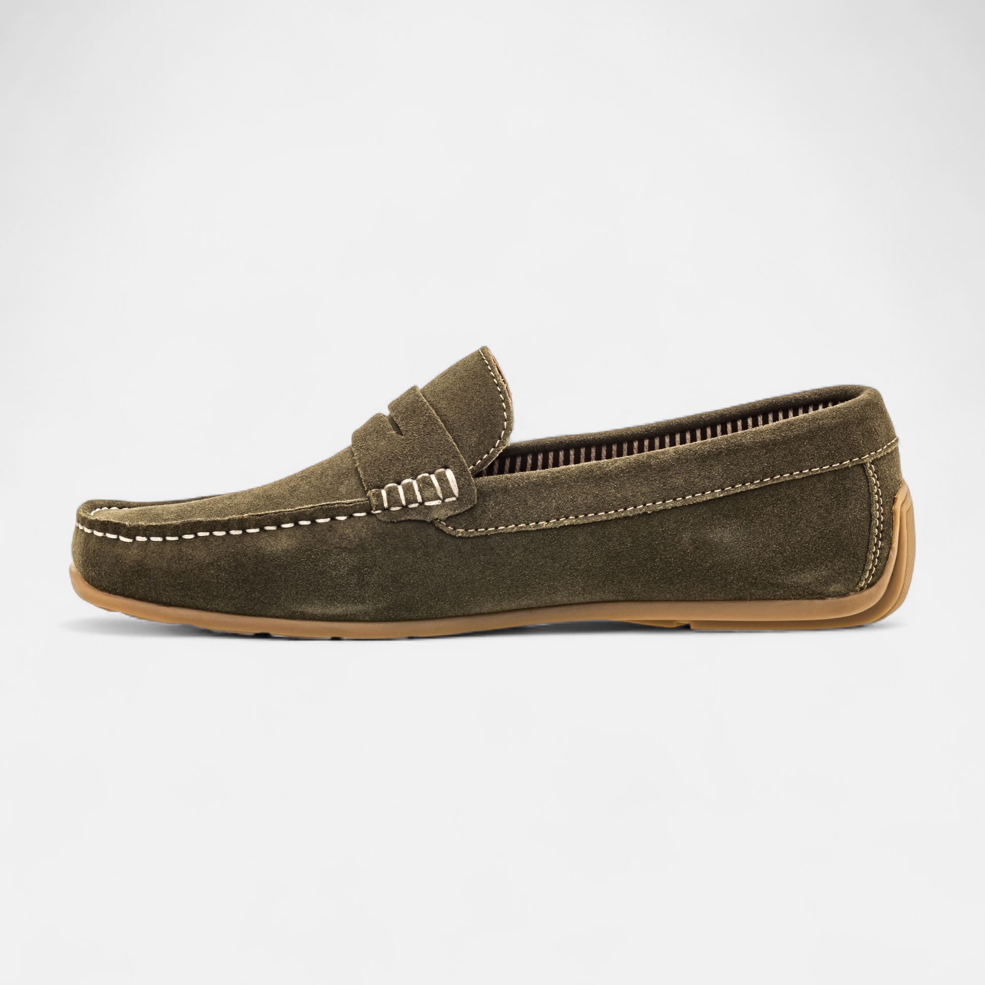 Mocassins Homme en cuir kaki