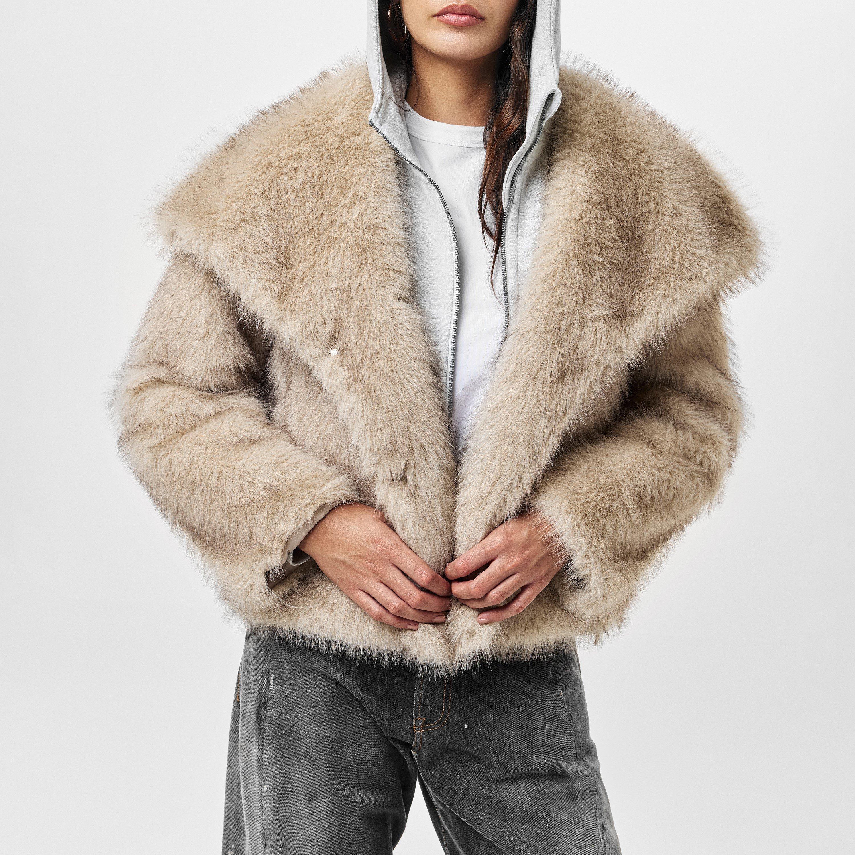 Missy Empire ME Oversized Faux Fur Coat Womens