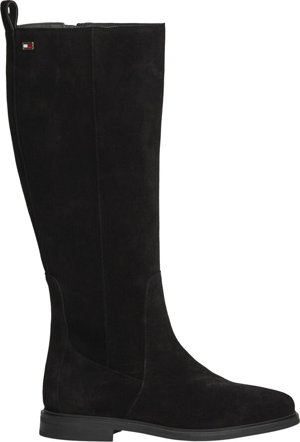 Tommy Hilfiger FLAG SUEDE LONG BOOT ZIP Black