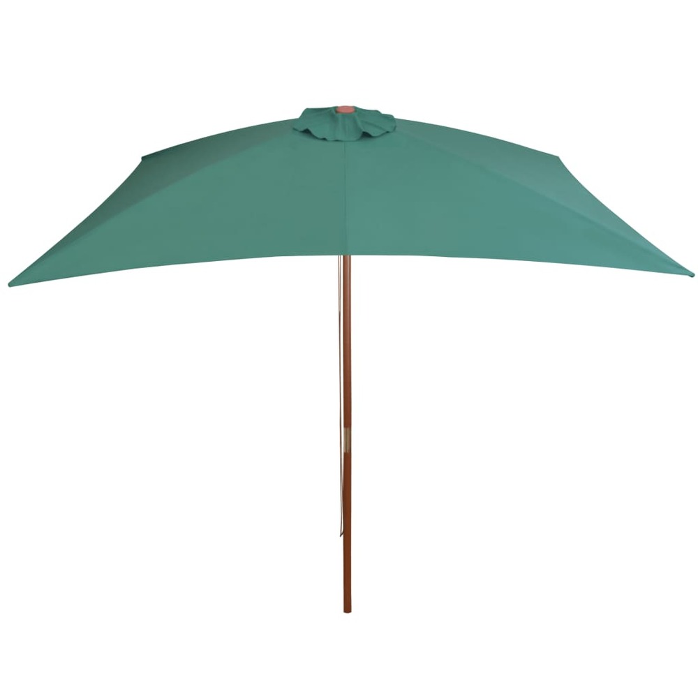 Parasol mobilier de jardin avec poteau en bois 200 x 300 cm vert