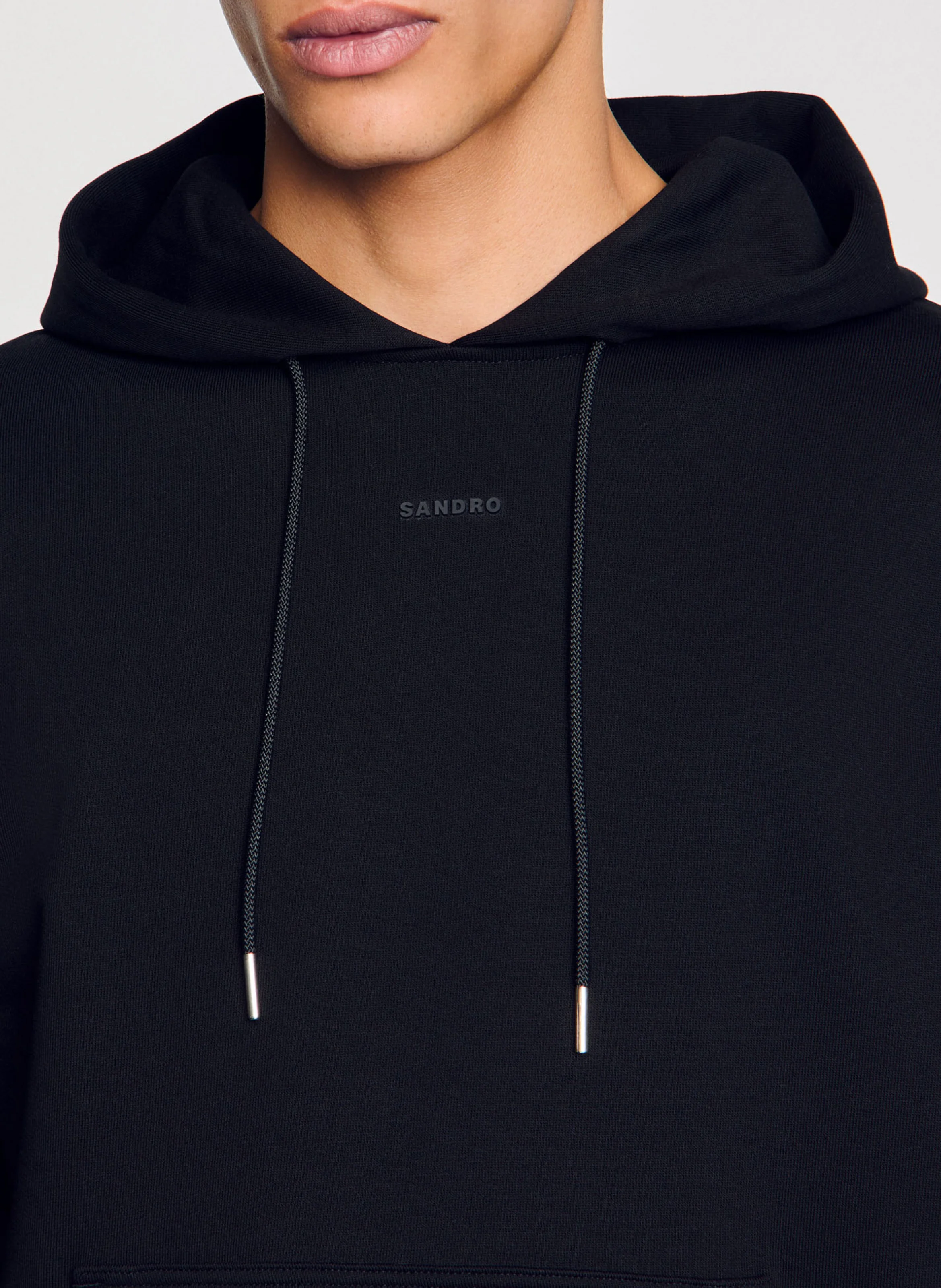 Sweat droit en coton | Noir