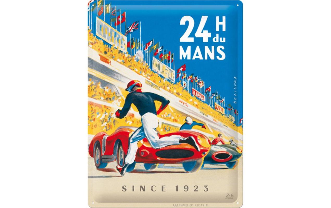 Schild 24 h Le Mans – Racing 30 x 40 cm, MetallBlechschild im Retro Design