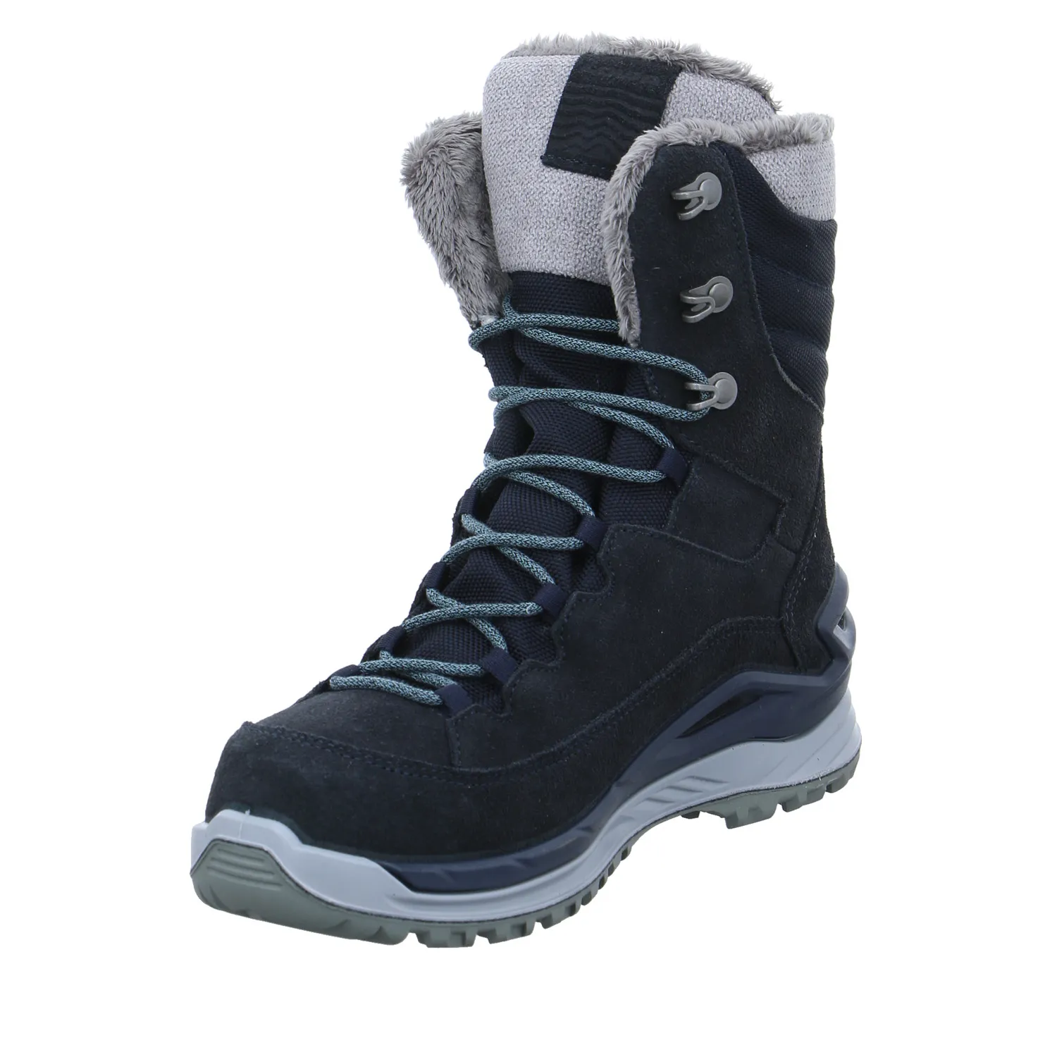 LOWA Snowboots Damen Blau Leder