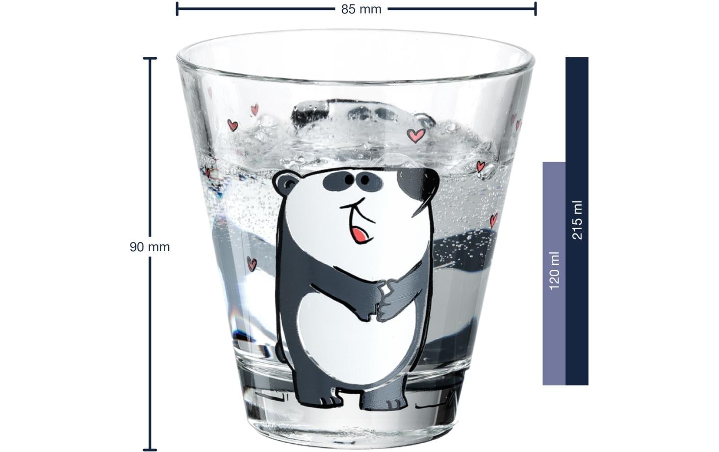 Kindertrinkglas Bambini Panda, 6-teiligTrinkgläser Set für Kinder