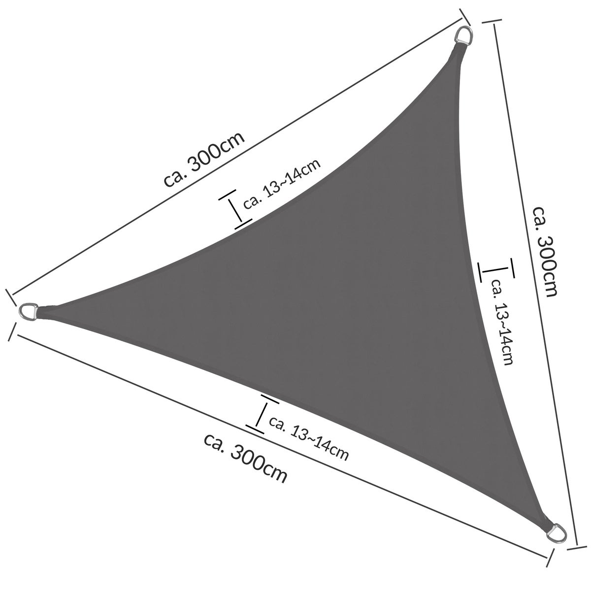 SolVision PS9 Zonneschermzeil 300x300x300cm Driehoekig Antraciet PE