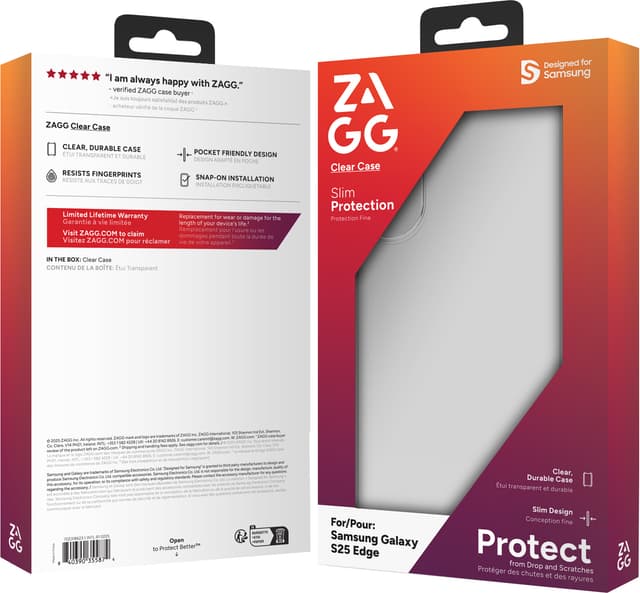 Zagg Samsung Galaxy S25 Edge clear cover