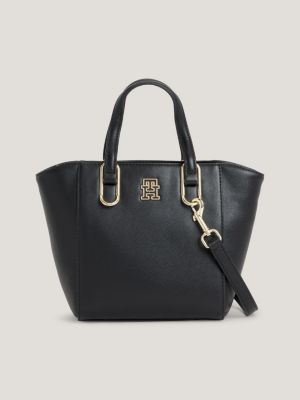 Bolsa média com placa de monograma TH