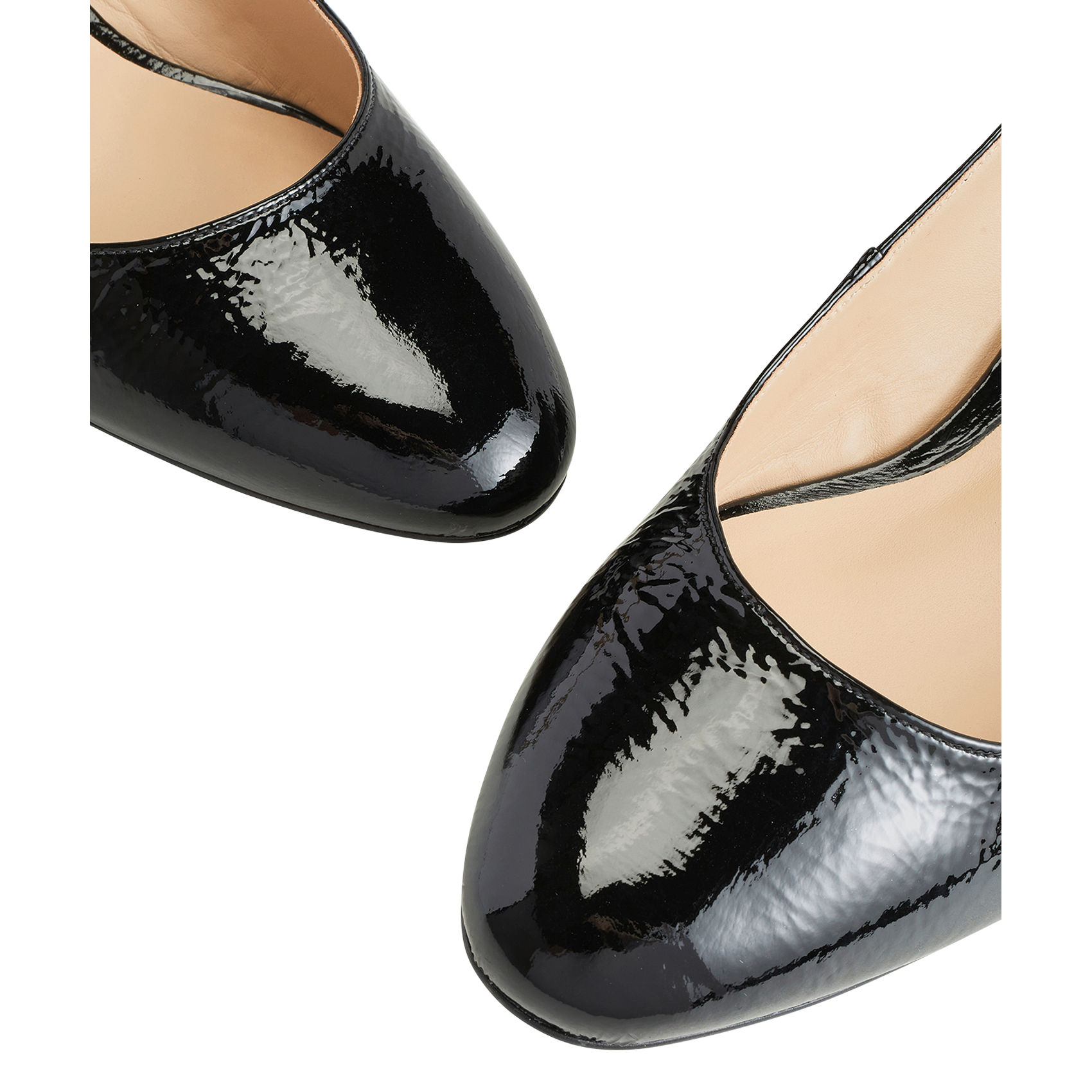 RUBI - Ballerines slingback en cuir verni | Noir