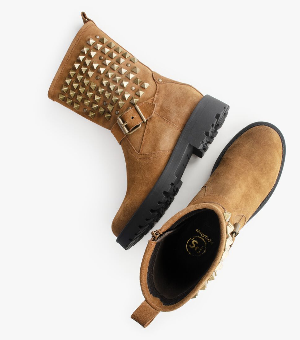 PS POELMAN cognac ps poelman biker boots lein