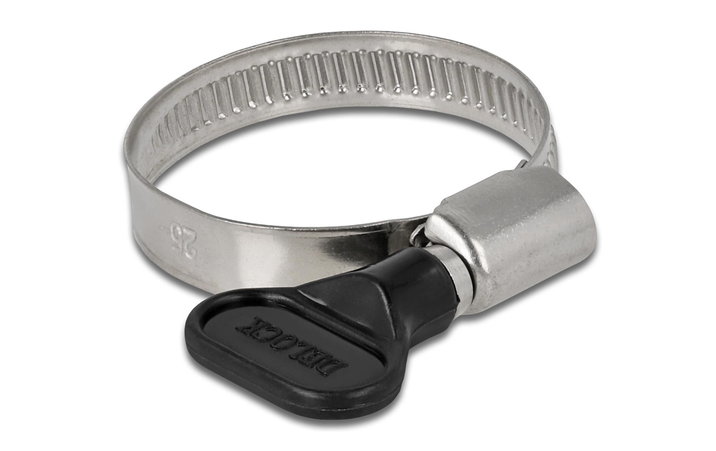 Schlauchschellen-Set 25-40 mm, Schwarz 10 StückDelock Schlauchschelle mit Flügelmutter 25 - 40 mm 10 Stück schwarz