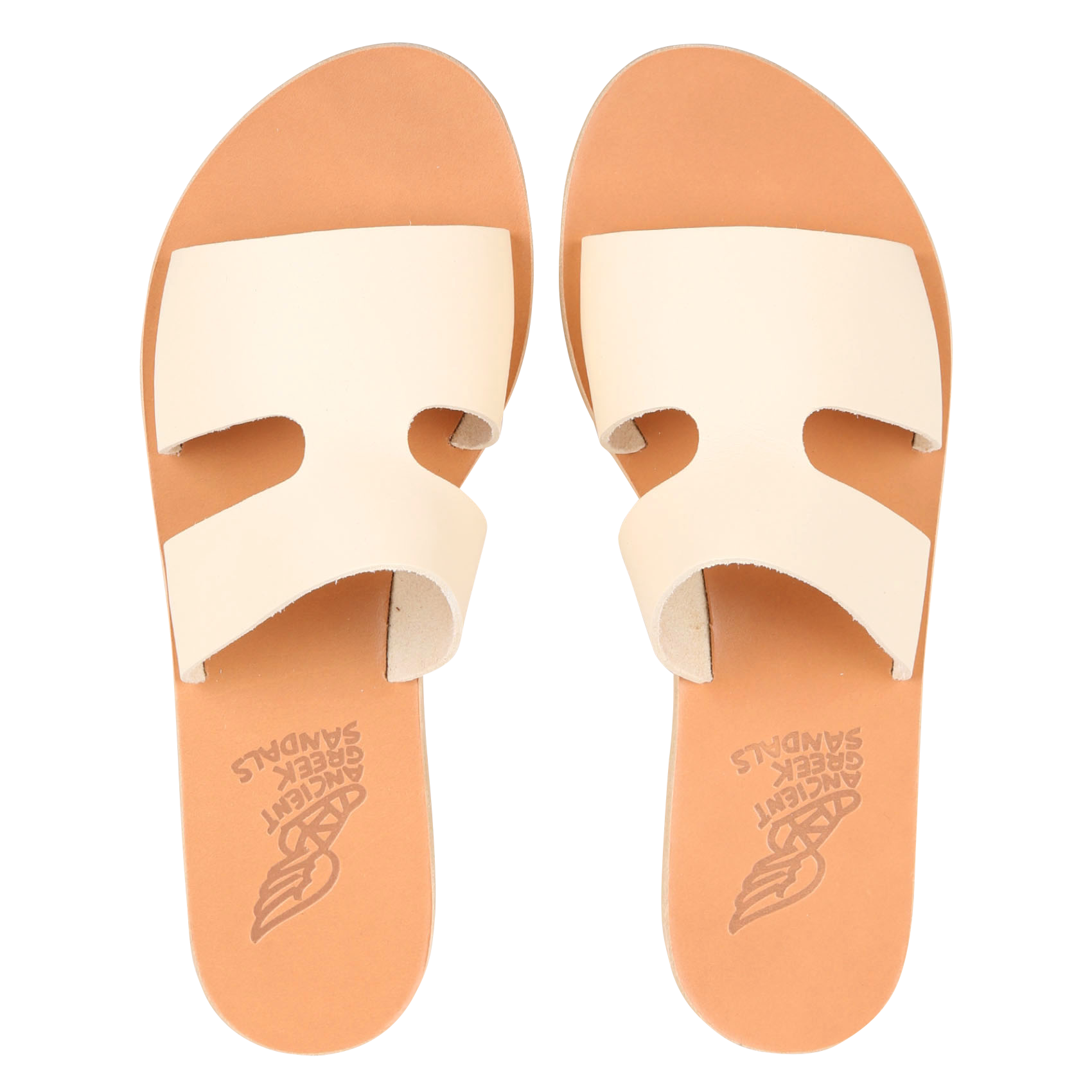 APTEROS - Sandales plates en cuir| Blanc