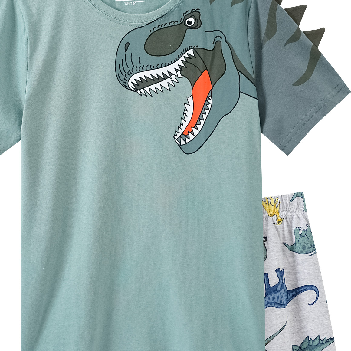 Topolino Jungen Shorty mit Dino-Motiven salbei / hellgrau