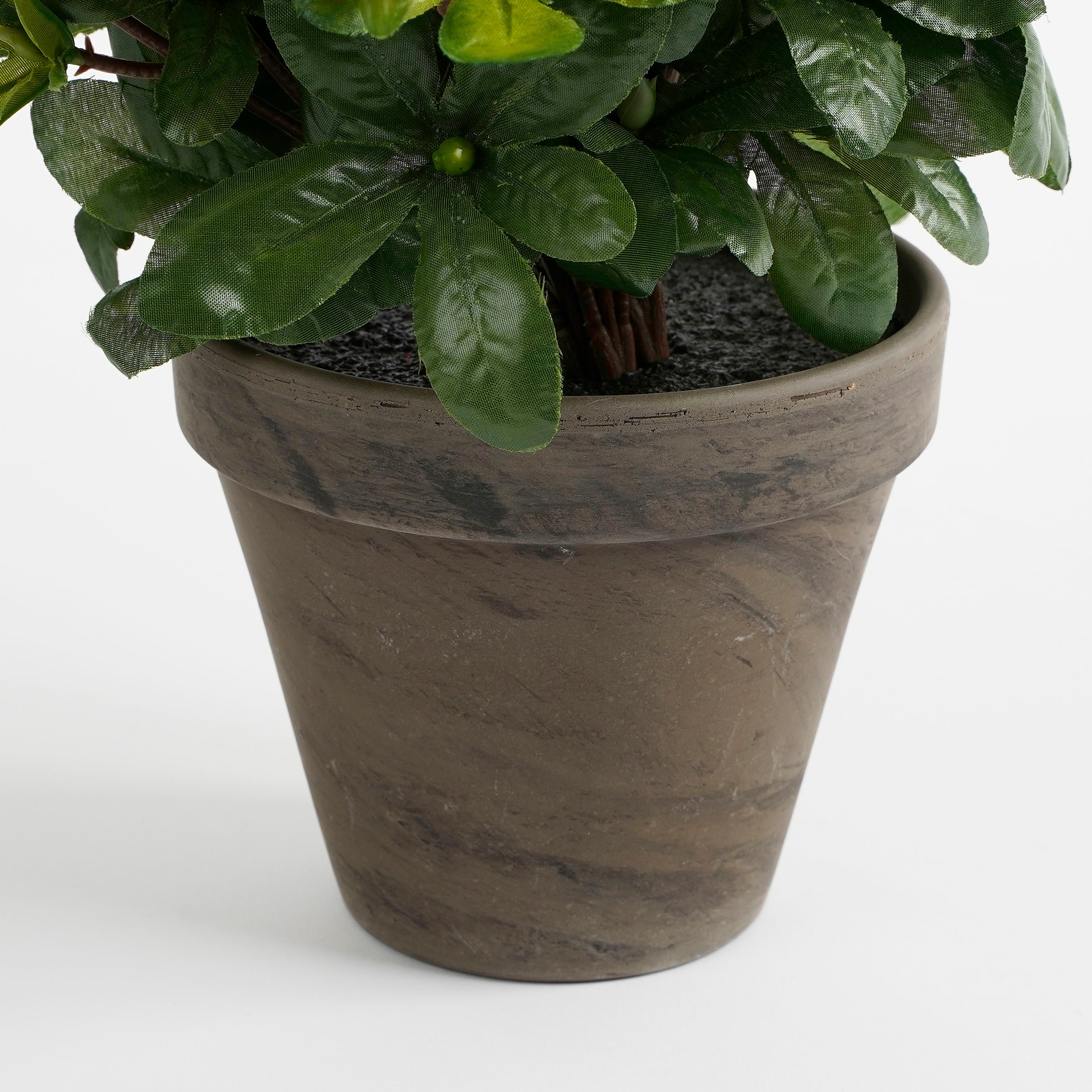 Mica decorations - azalée artificielle blanc en pot h31
