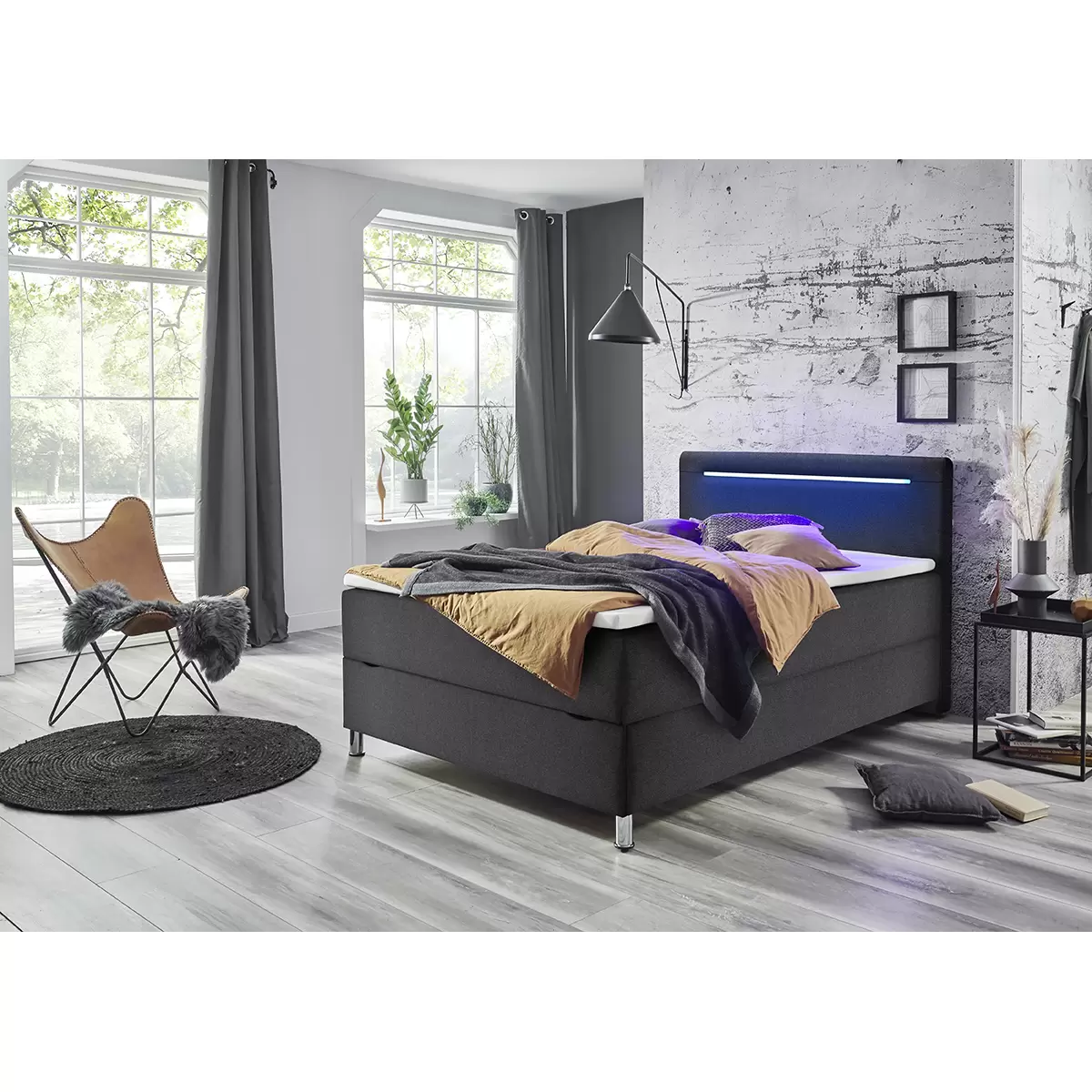 Boxbett Candela 140x200 Anthrazit