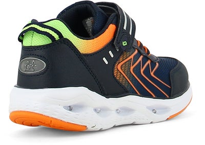 Leaf Varberg Blinkende Sneakers, Navy/Lime