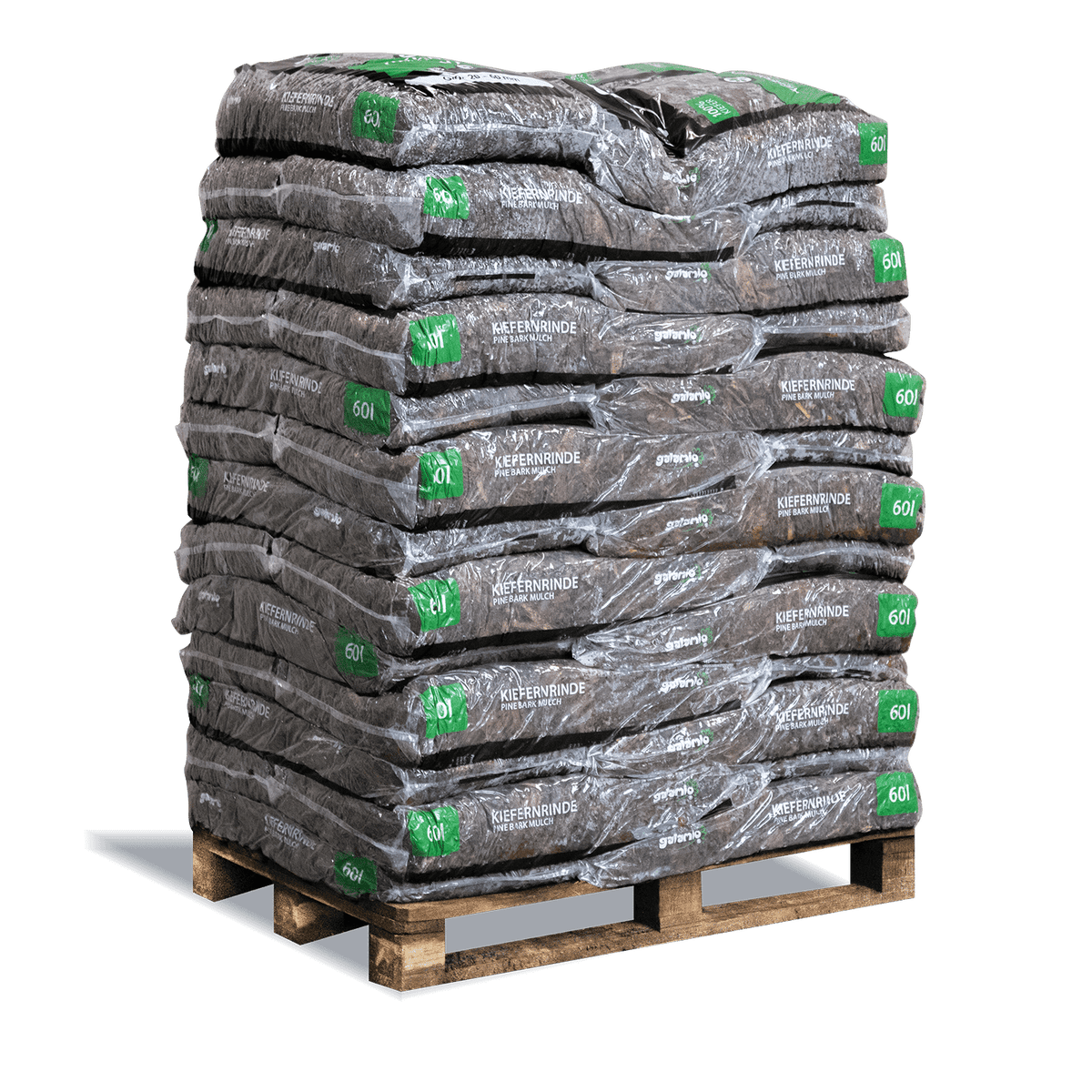 Galamio dennenschorsmulch, grof, 60l x 39 zakken, 2340l pallet