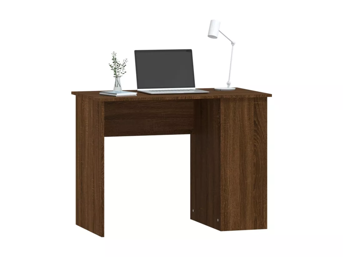 Bureau chêne marron 100x55x75 cm bois d'ingénierie