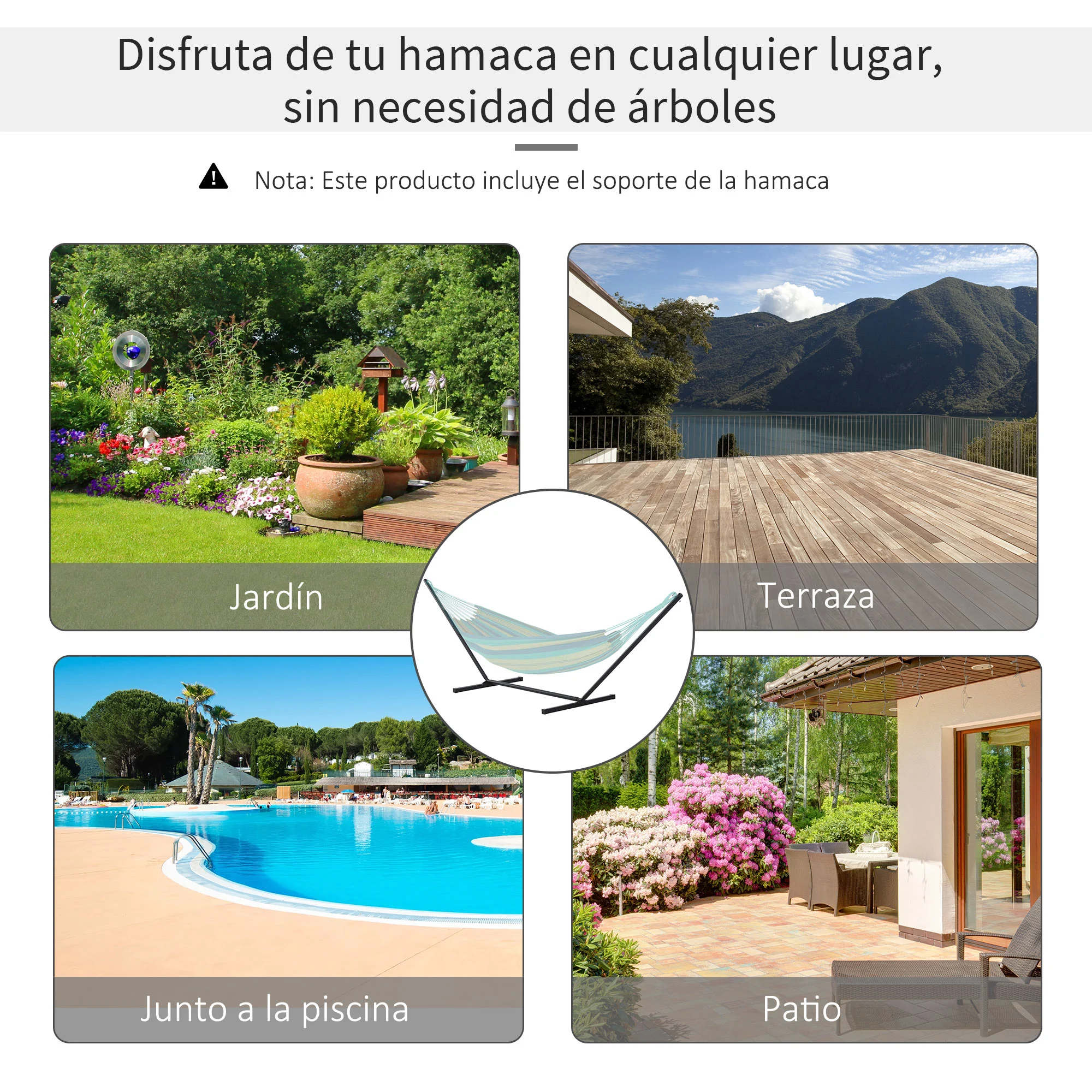 Suporte de metal para rede Outsunny