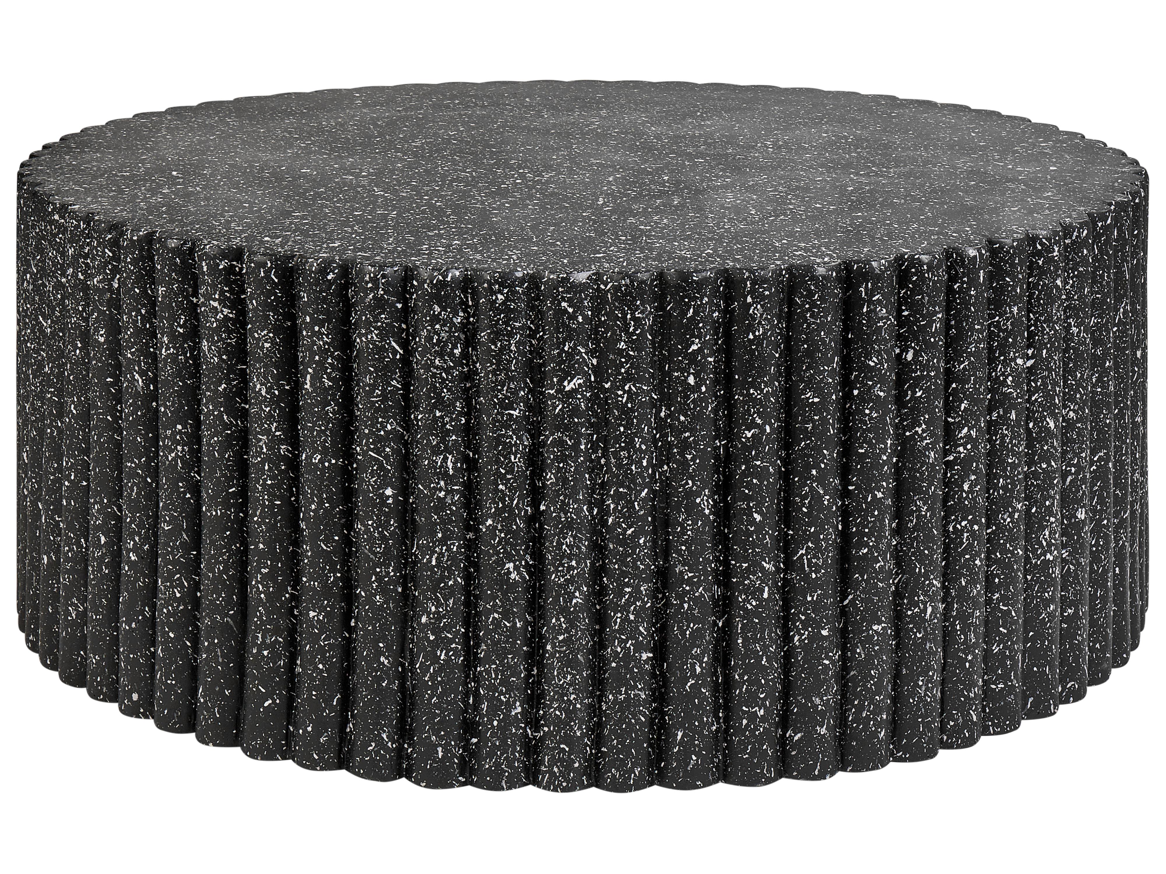 Salontafel POZZA II 106 cm 106 cm Terrazzo-effect Zwart terrazzo