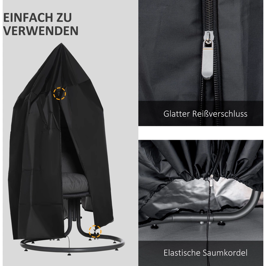 Outsunny Outdoor Schutzhülle mit Tasche schwarz
