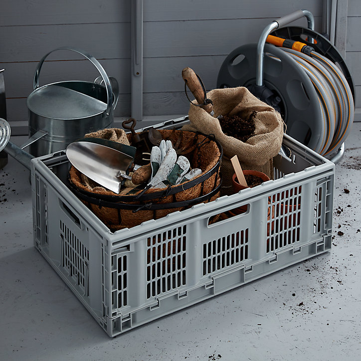 Boîte pliable en plastique recyclé GoodHome Foldie gris 46 L