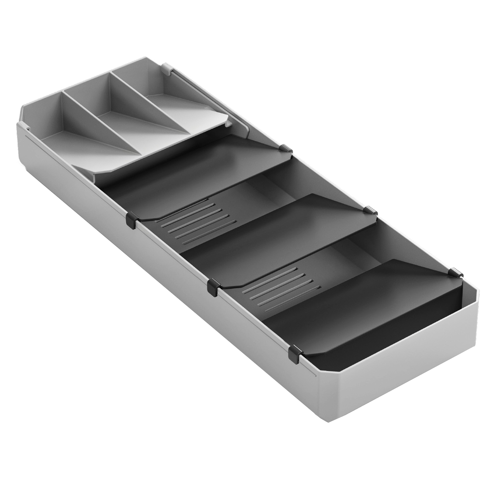 Besteck-Organizer - grau - ausziehbar