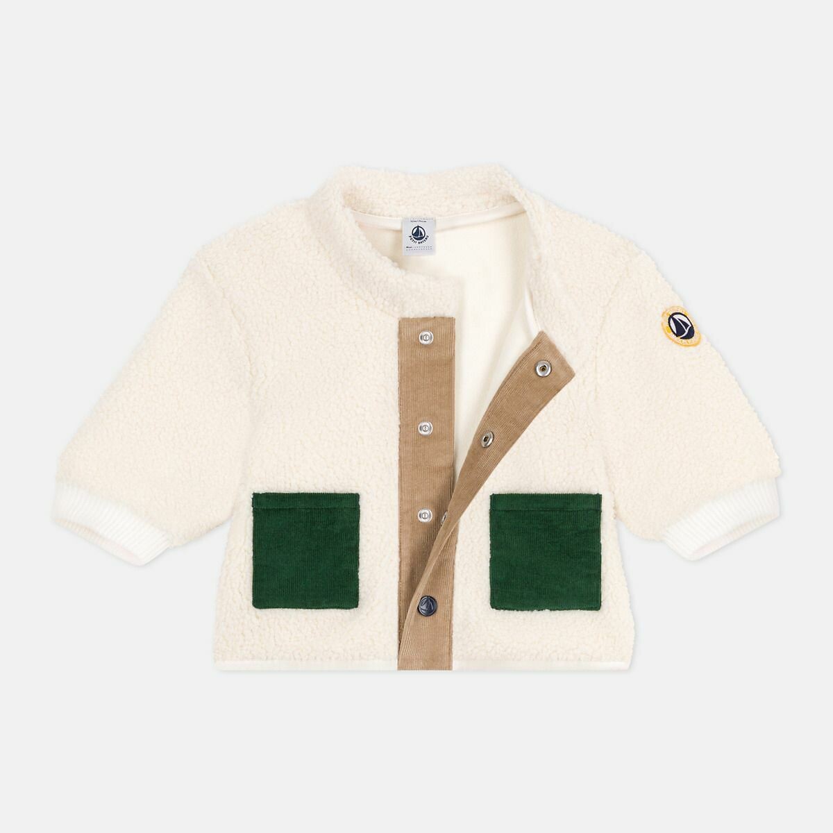 PETIT BATEAU<br>Jaqueta com botões sherpa