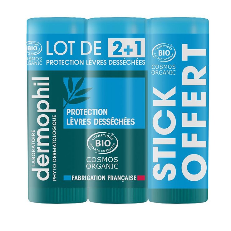 Stick Levres Protection Levres Dessechees Dermophil 3x4g bio Dermophil Indien
